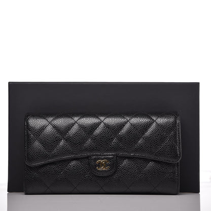 Chanel Caviar Quilted Large Gusset Flap Wallet Black 9 of 9