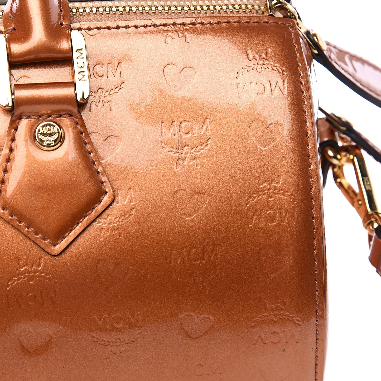 Patent Monogram Boston Bag Bronze