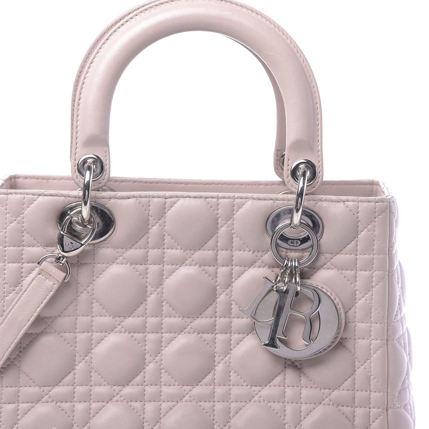 Christian Dior Lambskin Cannage Medium Lady Dior Light Pink 9 of 11