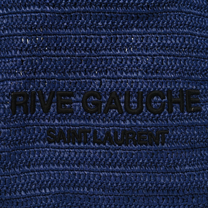 Saint Laurent Raffia Rive Gauche Tote Blue 8 of 10