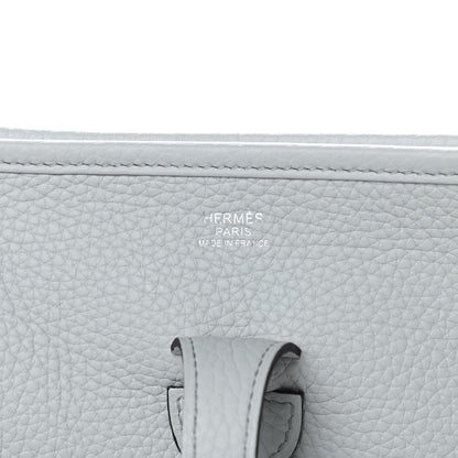 Hermes Taurillon Clemence Evelyne III PM Bleu Pale 6 of 10