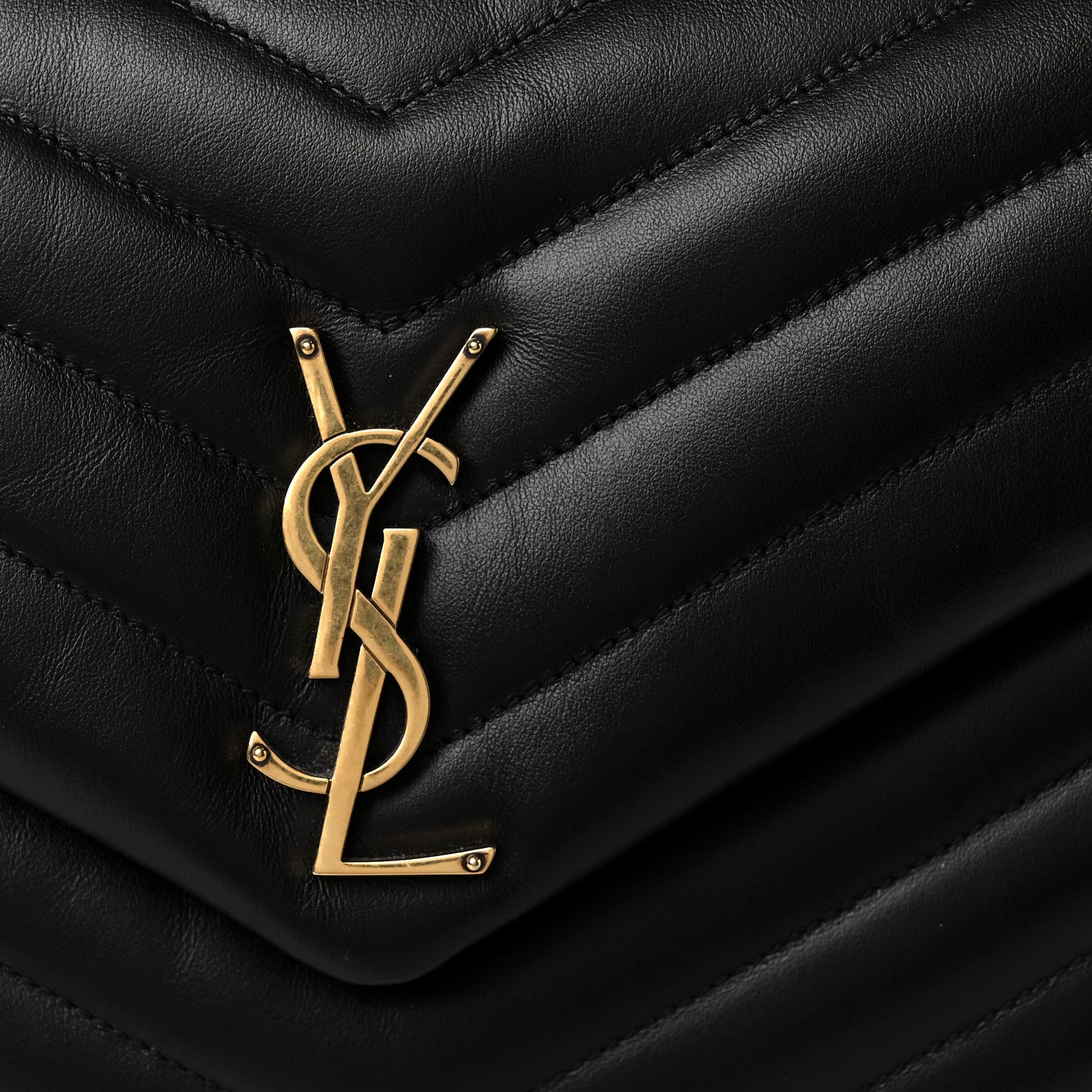 Saint Laurent Calfskin Y Quilted Monogram Medium Loulou Chain Satchel Black 9 of 11