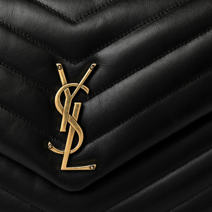 Saint Laurent Calfskin Y Quilted Monogram Medium Loulou Chain Satchel Black 9 of 11