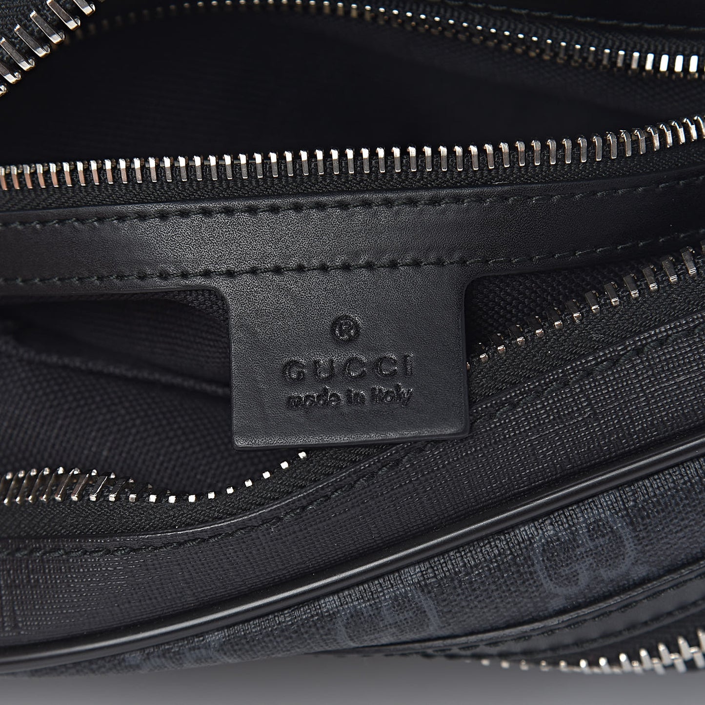 Soft GG Supreme Monogram Web Belt Bag Black Grey