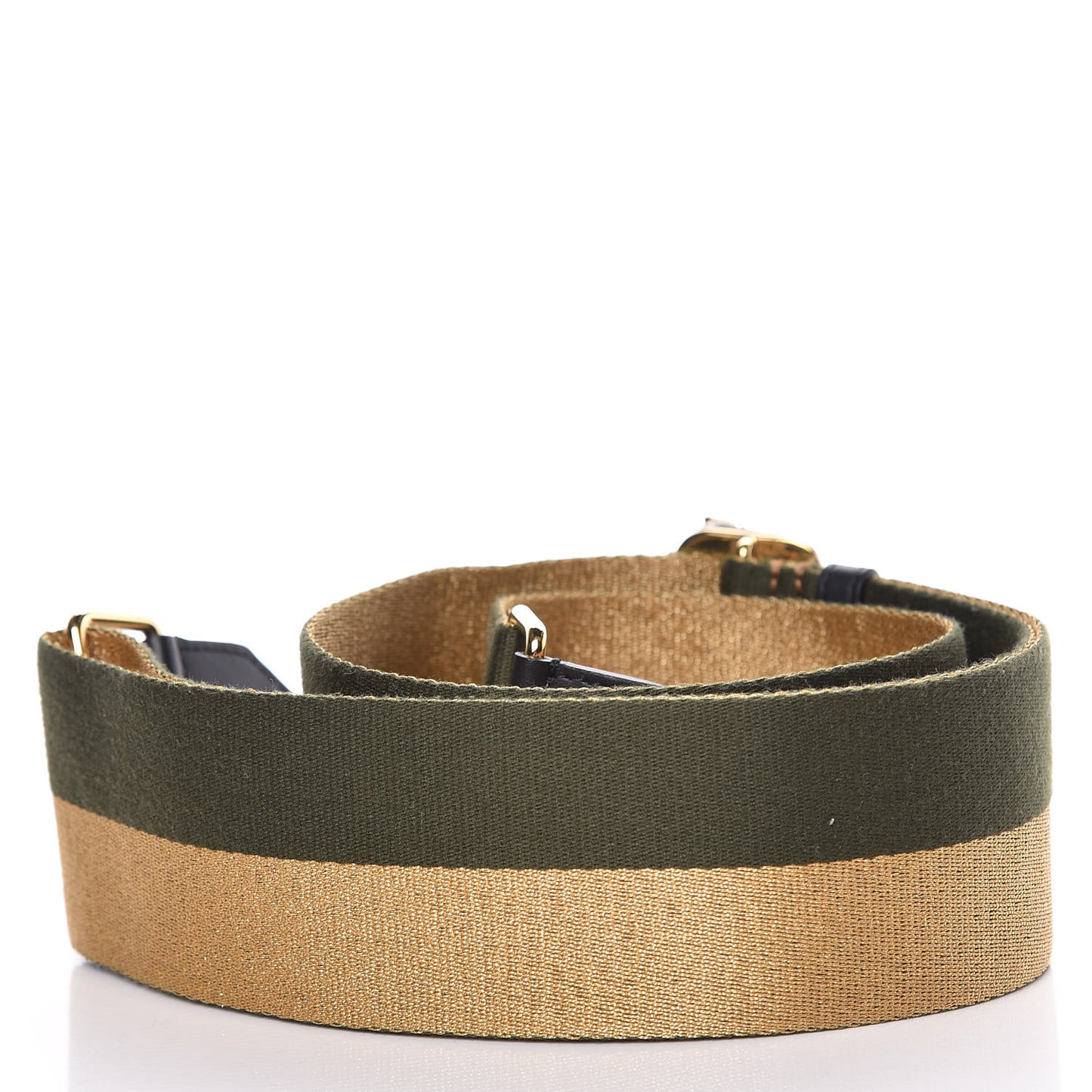 Ribbon Lurex Vitello Century Bi-Color Lines Adjustable Strap You Equatore Gold Lurex Black