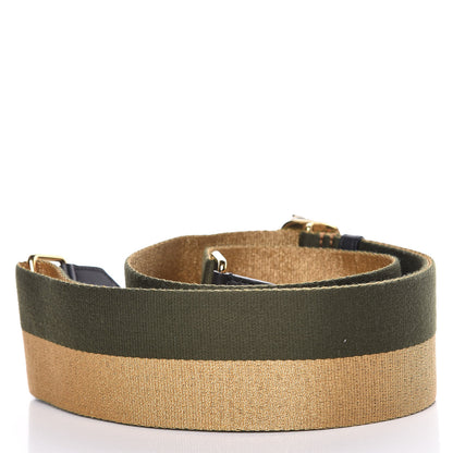 Fendi Ribbon Lurex Vitello Century Bi-Color Lines Adjustable Strap You Equatore Gold Lurex Black 2 of 5