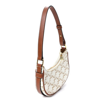Celine Canvas Calfskin Mini Ava Triomphe Shoulder Bag White 3 of 10