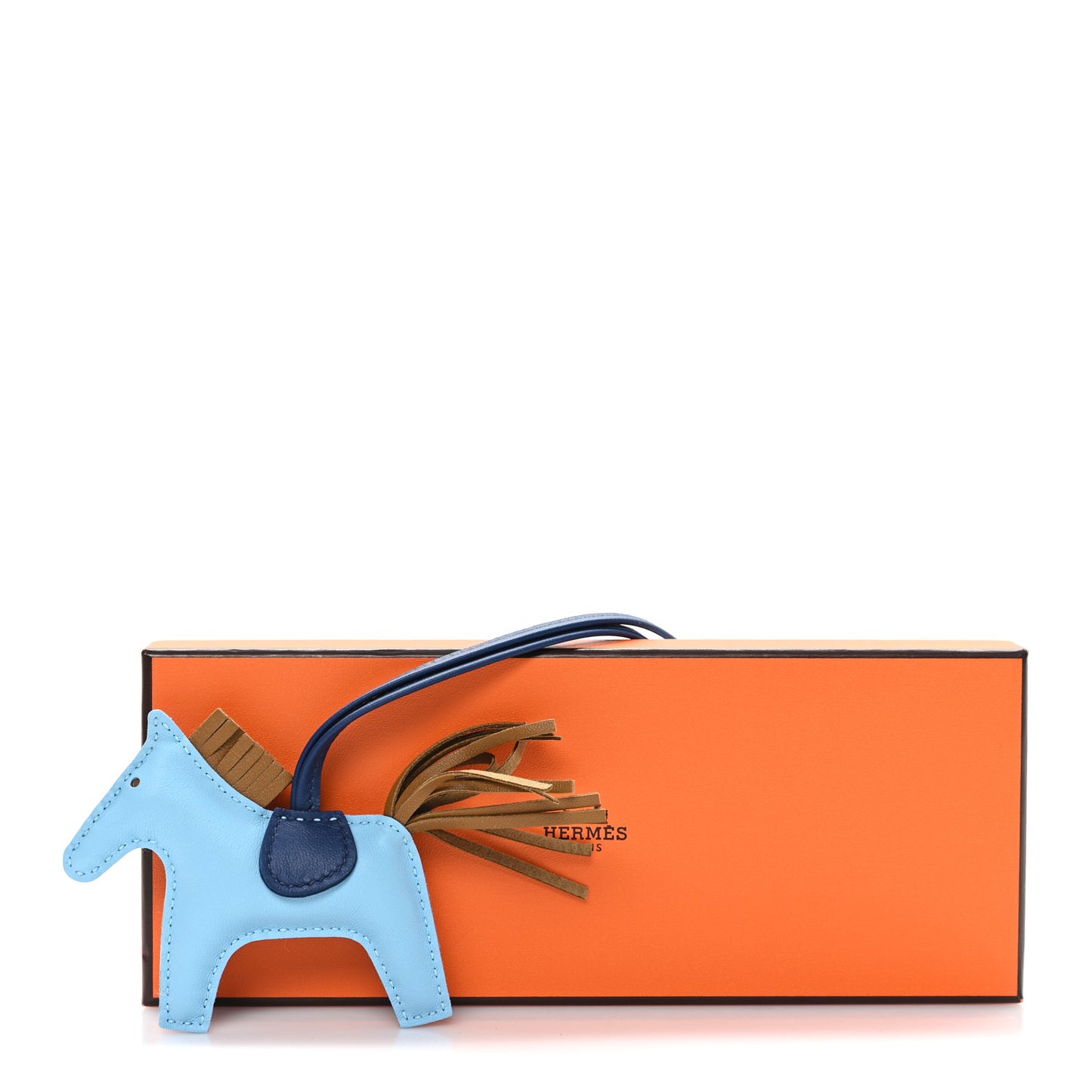 Milo Lambskin Grigri Rodeo Horse Bag Charm PM Celeste Bleu De Malte Kraft