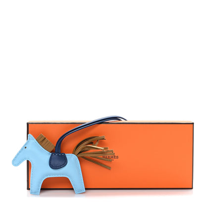 Hermes Milo Lambskin Grigri Rodeo Horse Bag Charm PM Celeste Bleu De Malte Kraft 4 of 4
