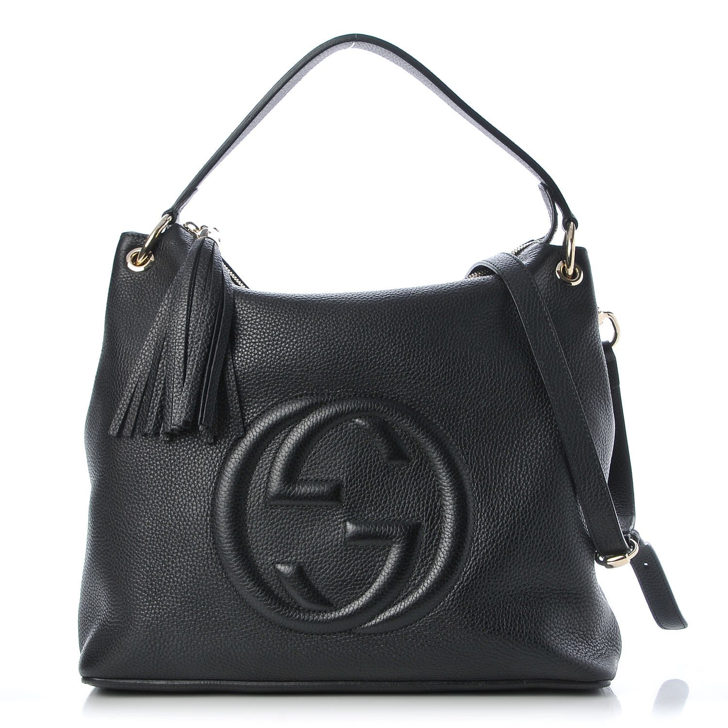 Gucci Pebbled Calfskin Large Soho Hobo Black 1 of 8