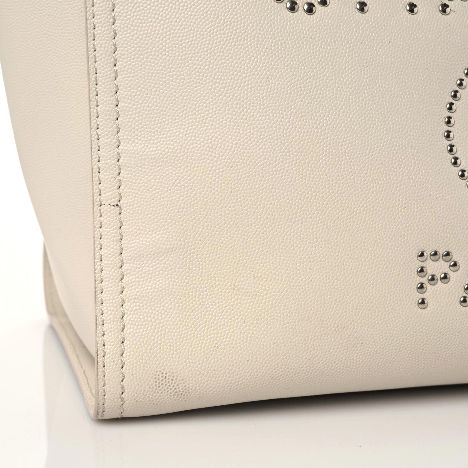 Chanel Caviar Small Studded Deauville Tote Ivory 22 of 22