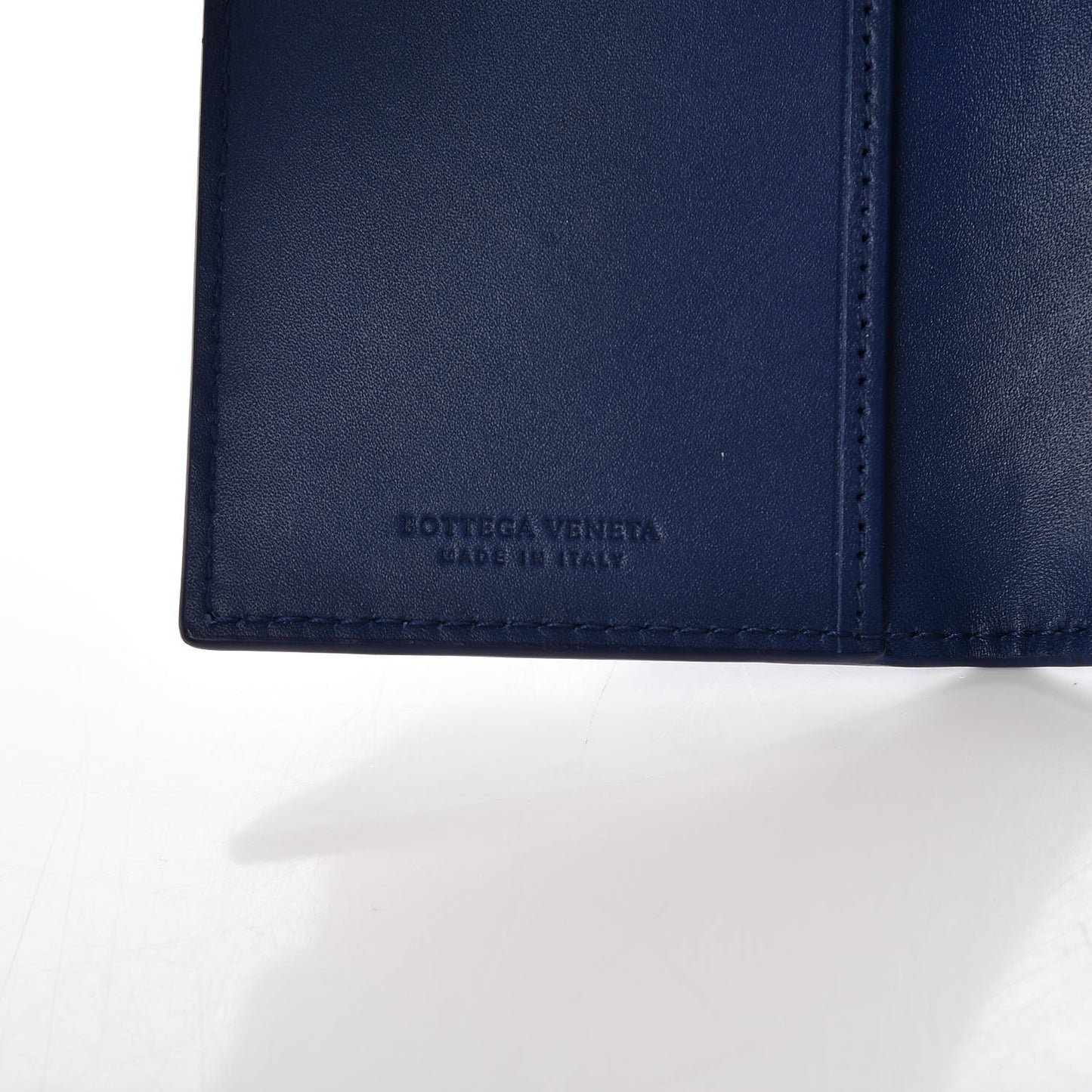 Nappa Intrecciato Card Holder Cobalt