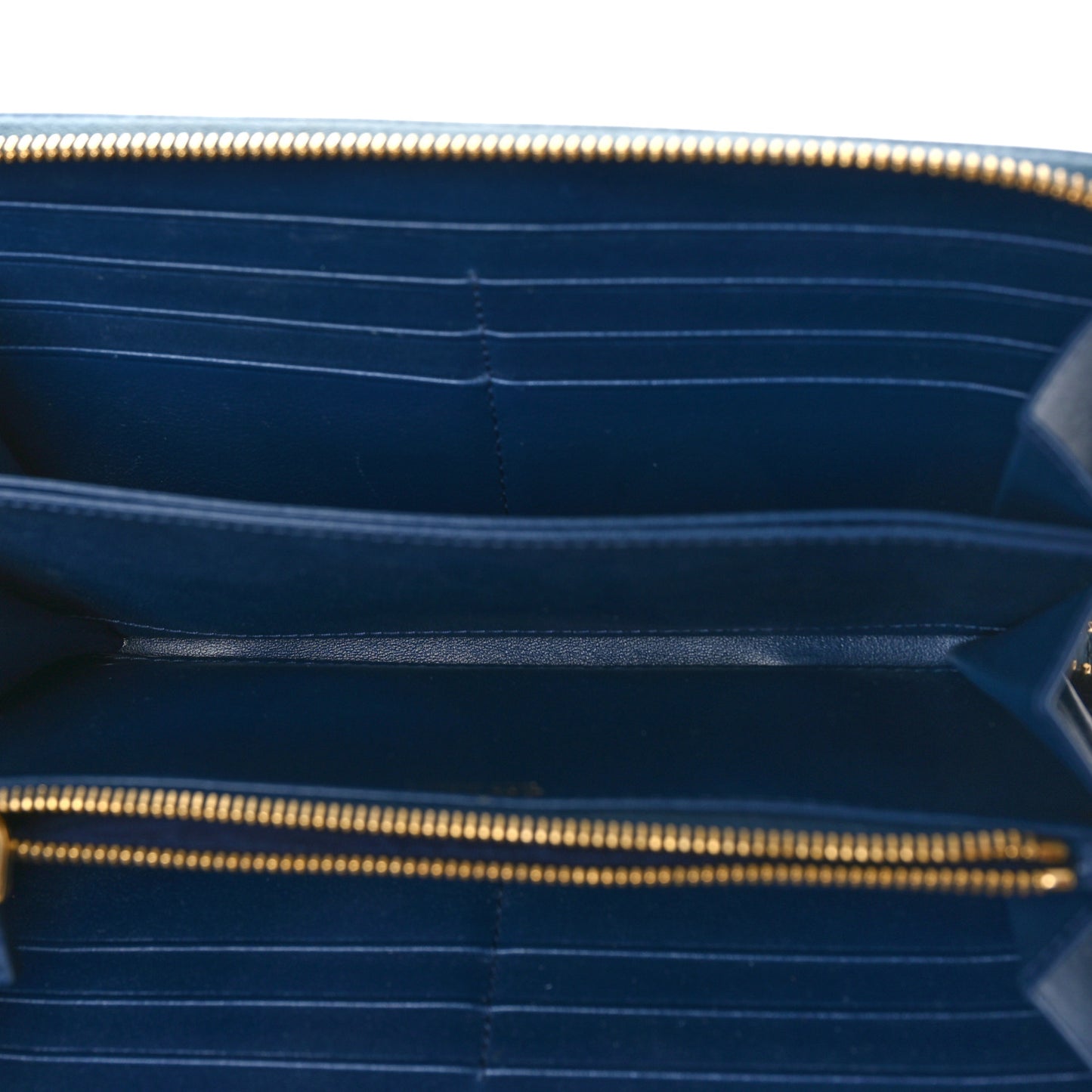 Vitello Move Bi-Color Zip Around Wallet Astrale Bluette