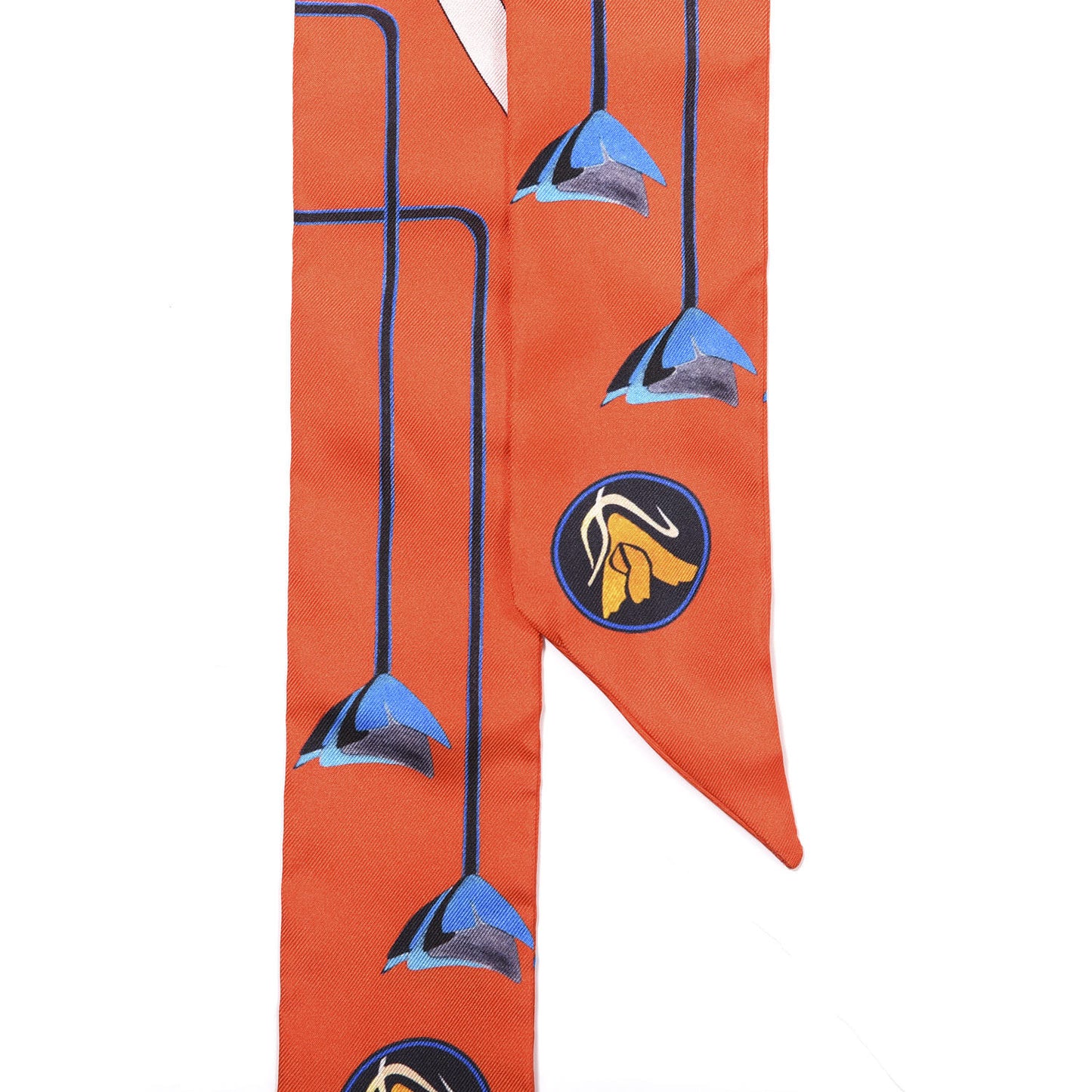 Silk Floral Mitzah Scarf Orange
