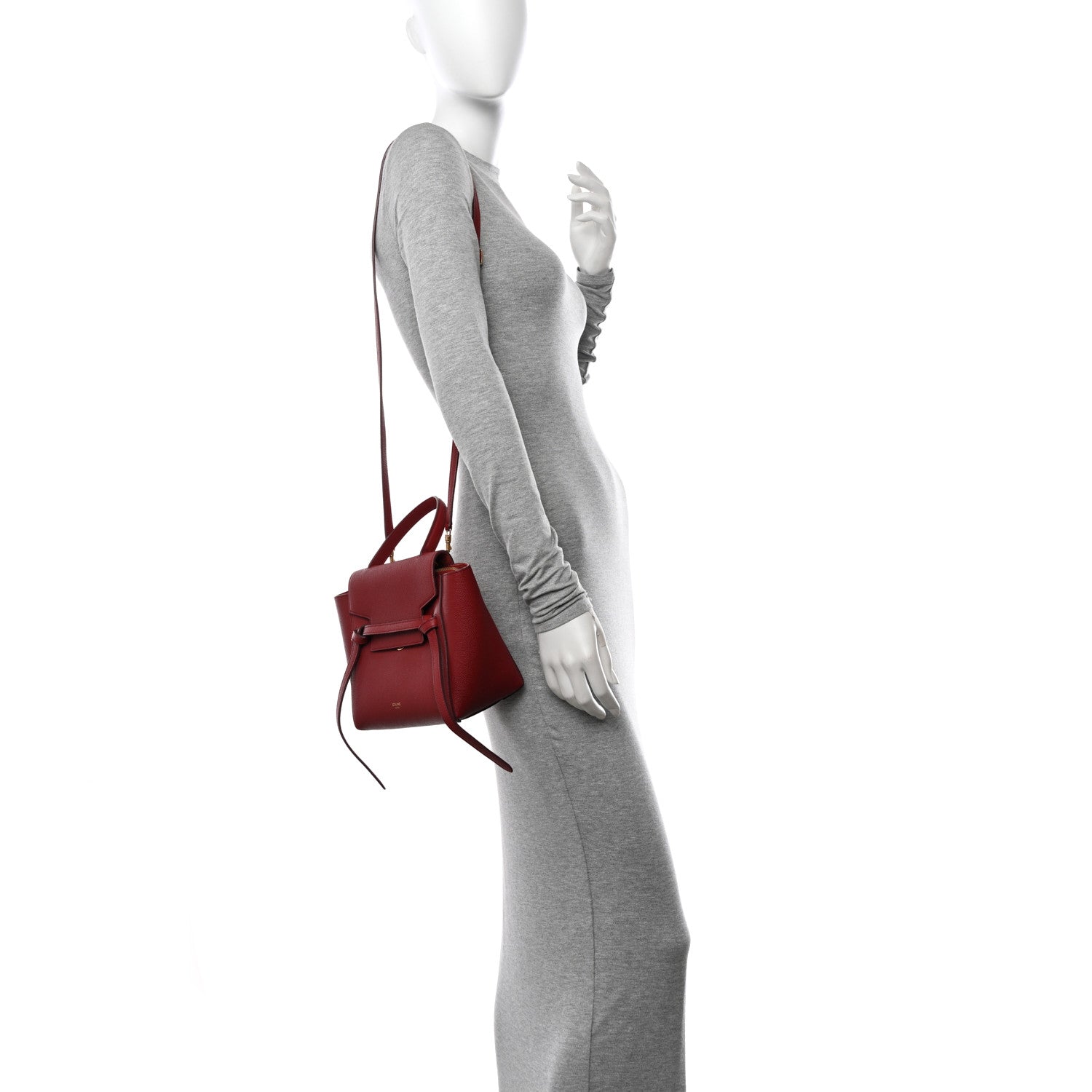 Celine Grained Calfskin Nano Belt Bag Burgundy 2 of 13