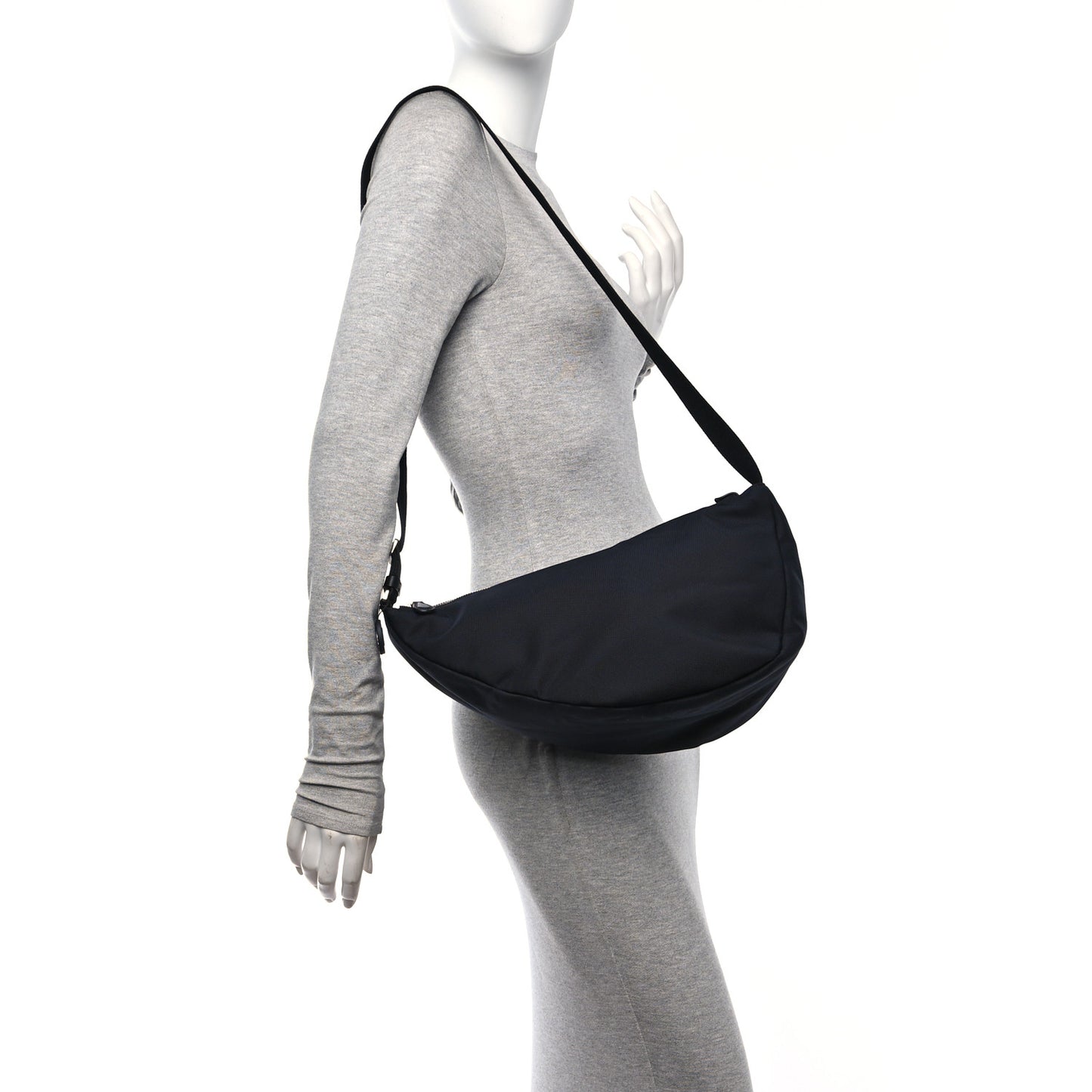 Nylon Slouchy Banana Two Bag Black