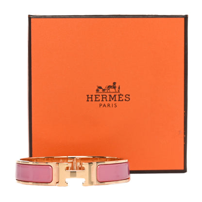 Hermes Enamel Narrow Clic Clac H Bracelet PM Rose Patch 5 of 5