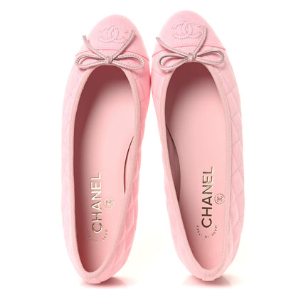 Chanel Denim CC Cap Toe Ballerina Flats 37.5 Light Pink 2 of 10