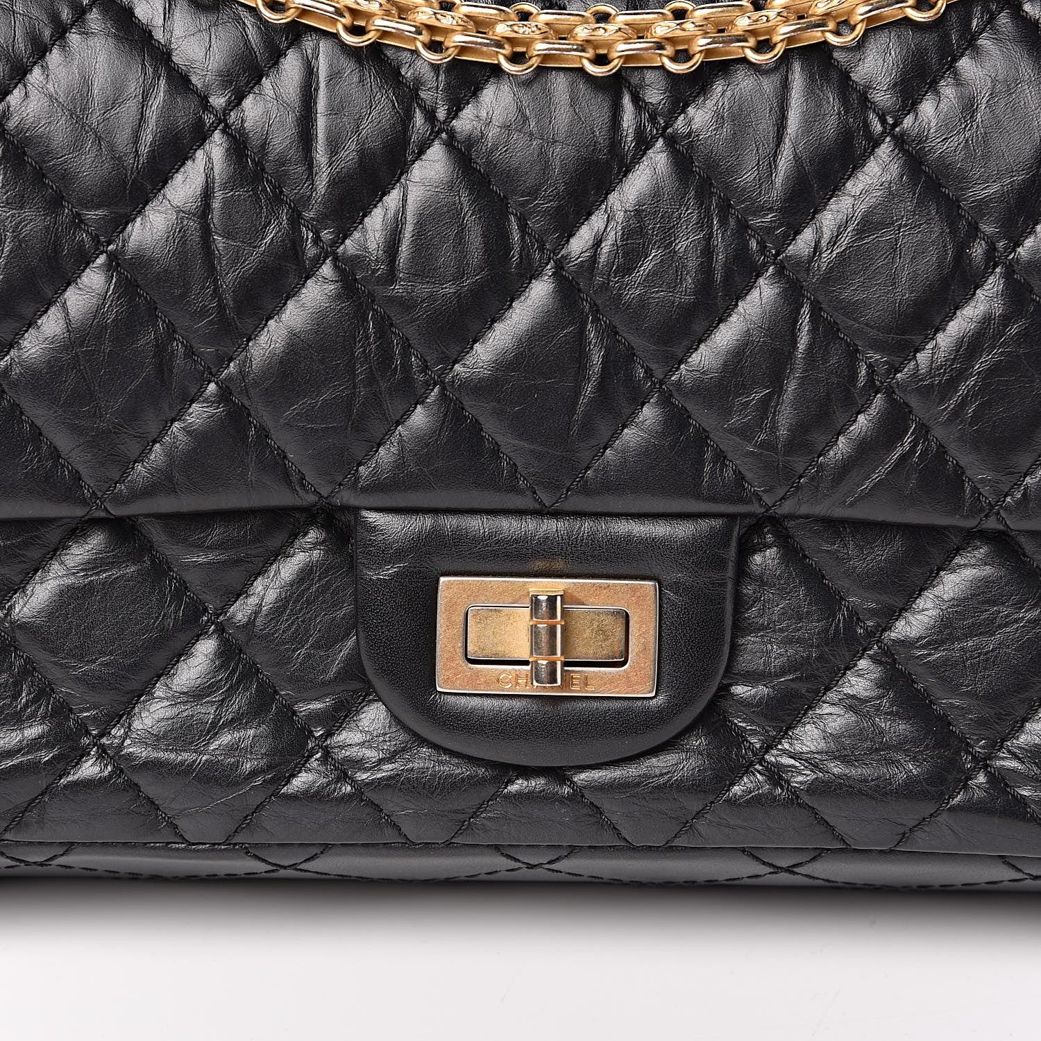 Chanel Aged Calfskin Quilted 2.55 Reissue 225 Flap Black 10 of 14