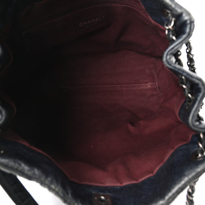Chanel Glazed Calfskin Quilted Tote Navy 6 of 11