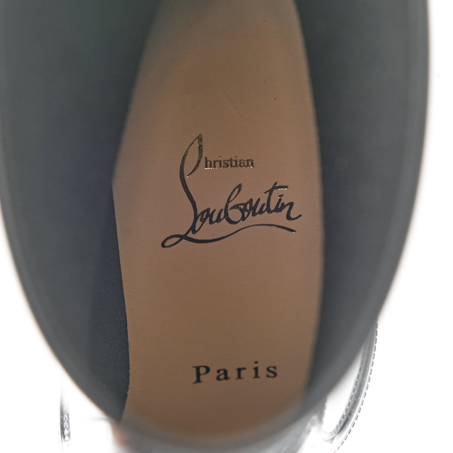 Recycled PVC Calfskin Loubirain 70 Boots 35 Black