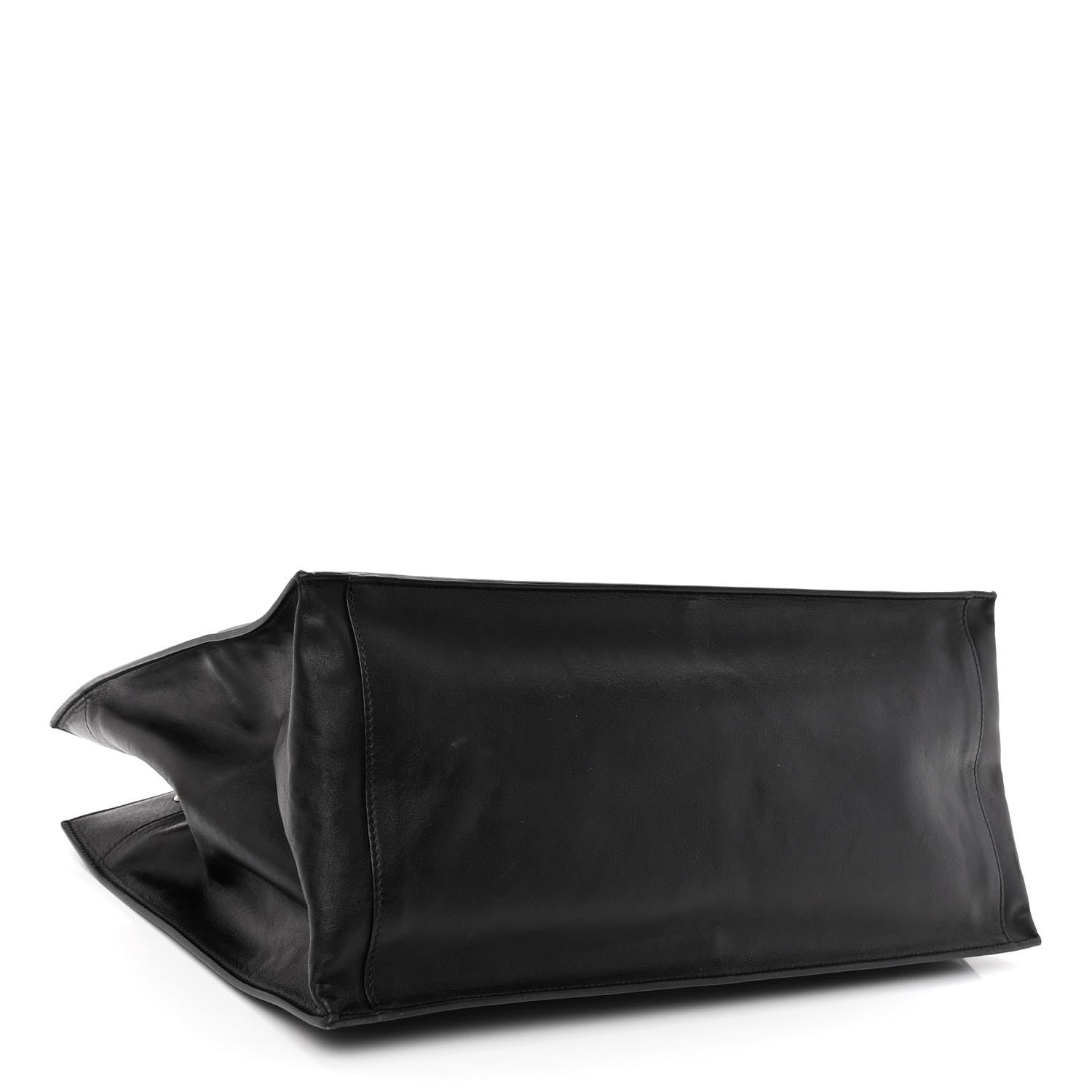 Saint Laurent Smooth Calfskin Rive Gauche Small Tote Black 4 of 10
