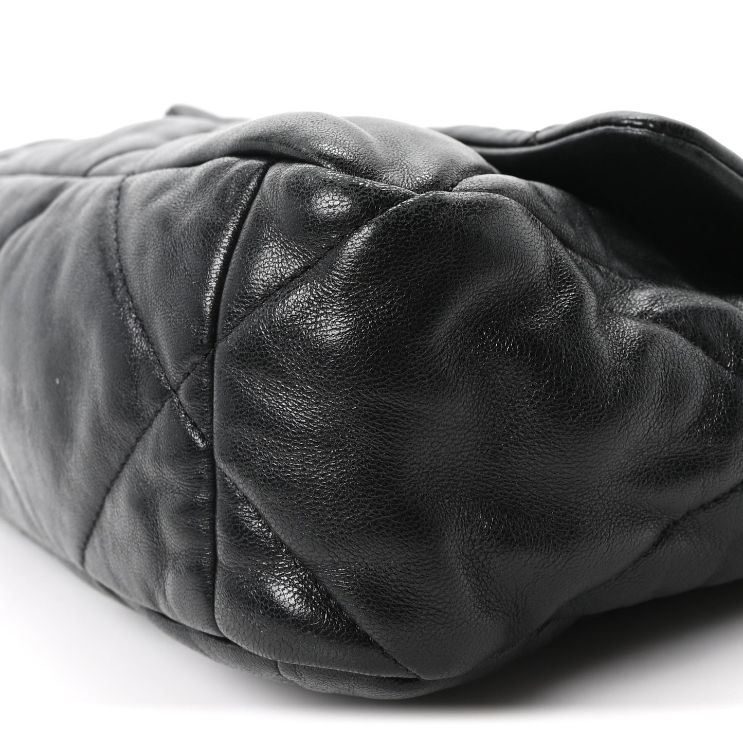 Lambskin Quilted Large Chanel 19 Flap Black Black