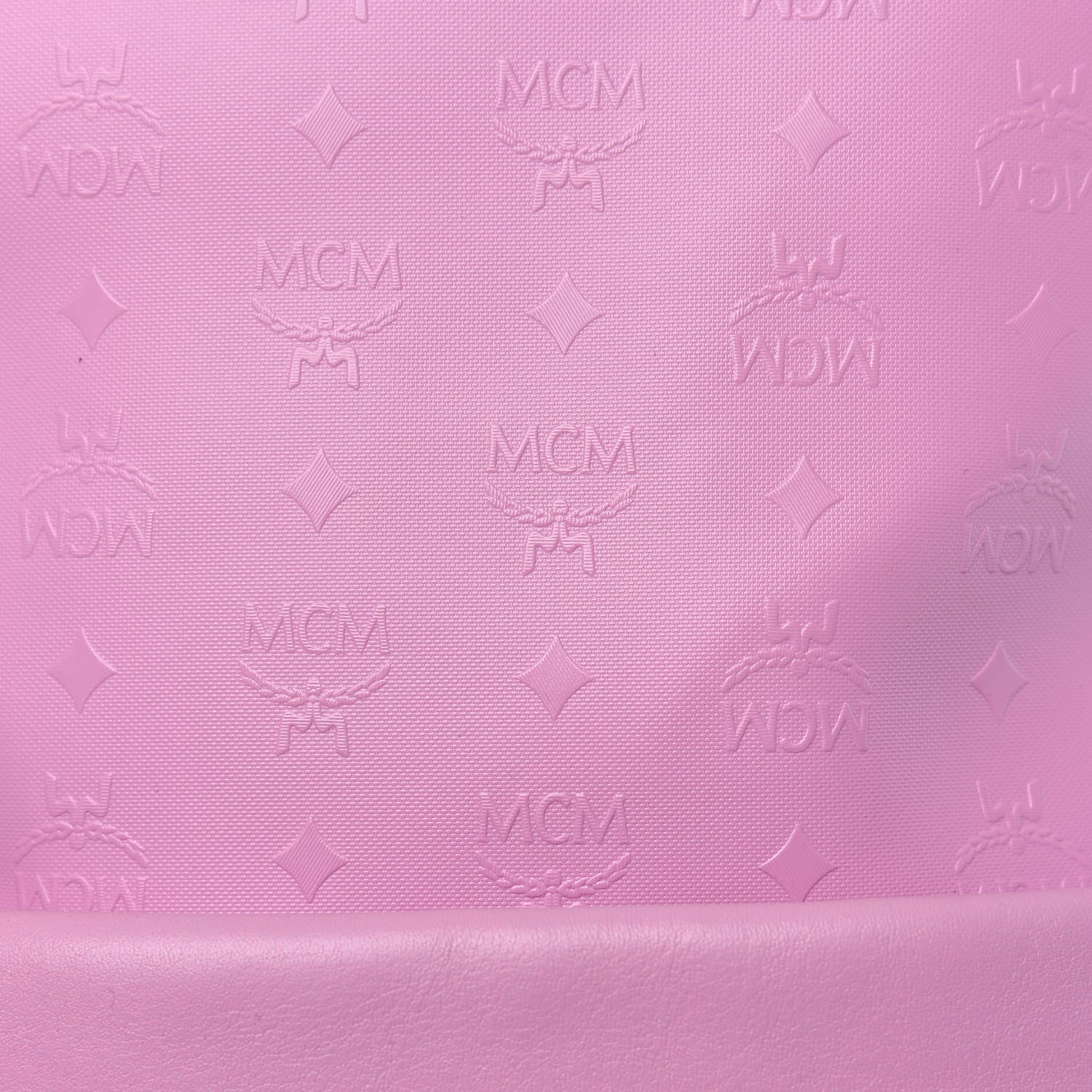 MCM Calfskin Visetos Diamond Printed Small Backpack Pink Cognac 9 of 11