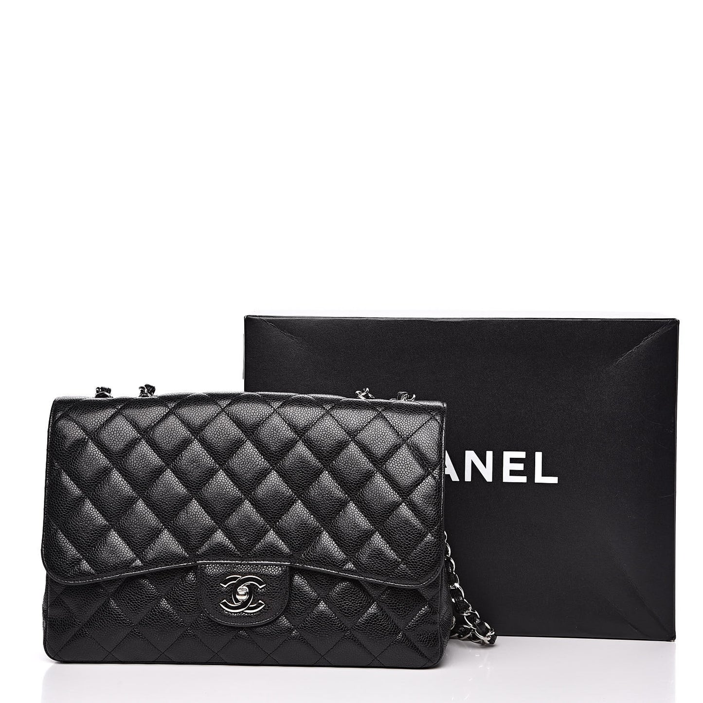 Caviar Quilted Jumbo Single Flap Black