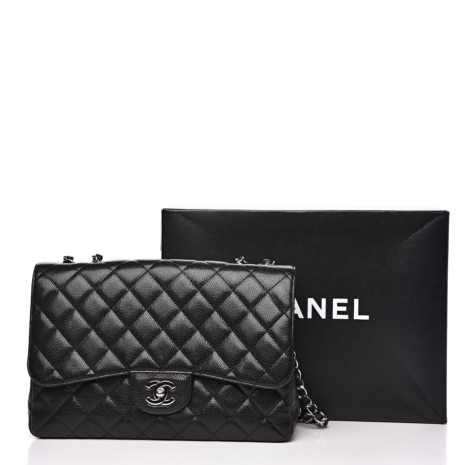 Chanel Caviar Quilted Jumbo Single Flap Black 15 of 15