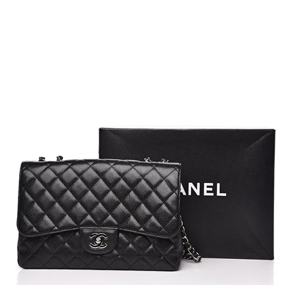 Chanel Caviar Quilted Jumbo Single Flap Black 15 of 15