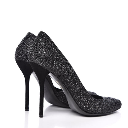Gucci Satin Crystal Pumps 39.5 Black 4 of 10