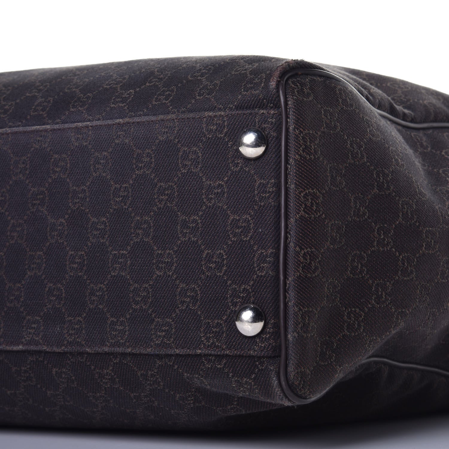 Gucci Denim Monogram Large Carry On Duffle Dark Brown 9 of 10