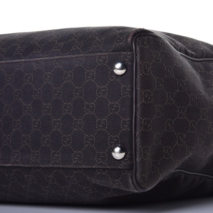 Gucci Denim Monogram Large Carry On Duffle Dark Brown 9 of 10