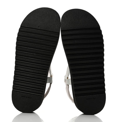 Chanel Lambskin Quilted CC Logo Platform Sandals 41 Black White Pink 5 of 9