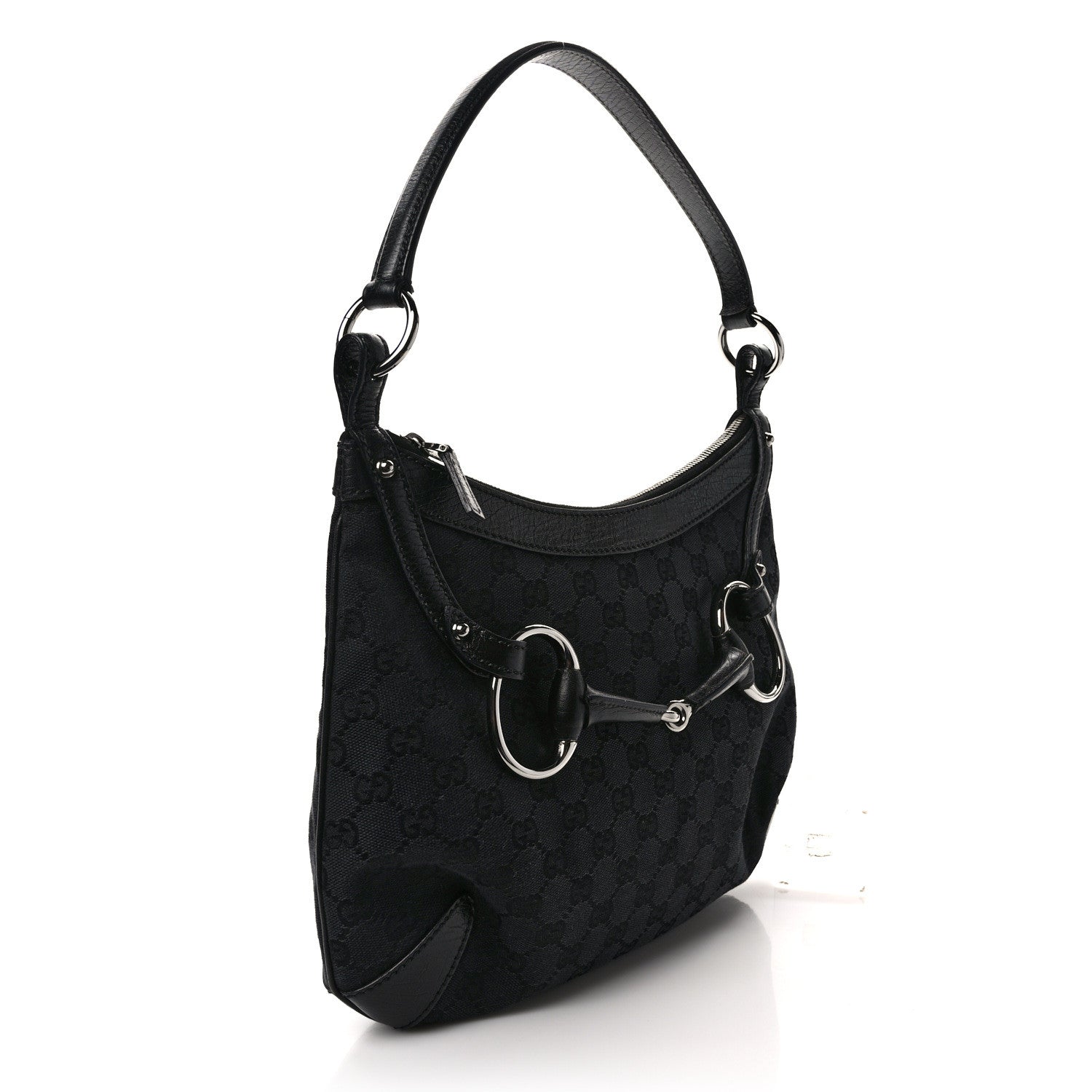 Gucci Monogram Horsebit Hobo Black 3 of 11