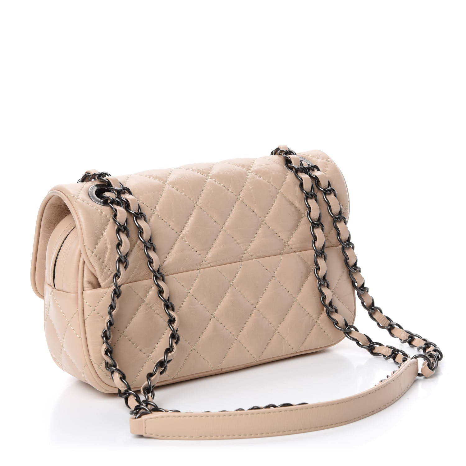 Chanel Aged Calfskin Quilted Small Easy Flap Beige 4 of 15