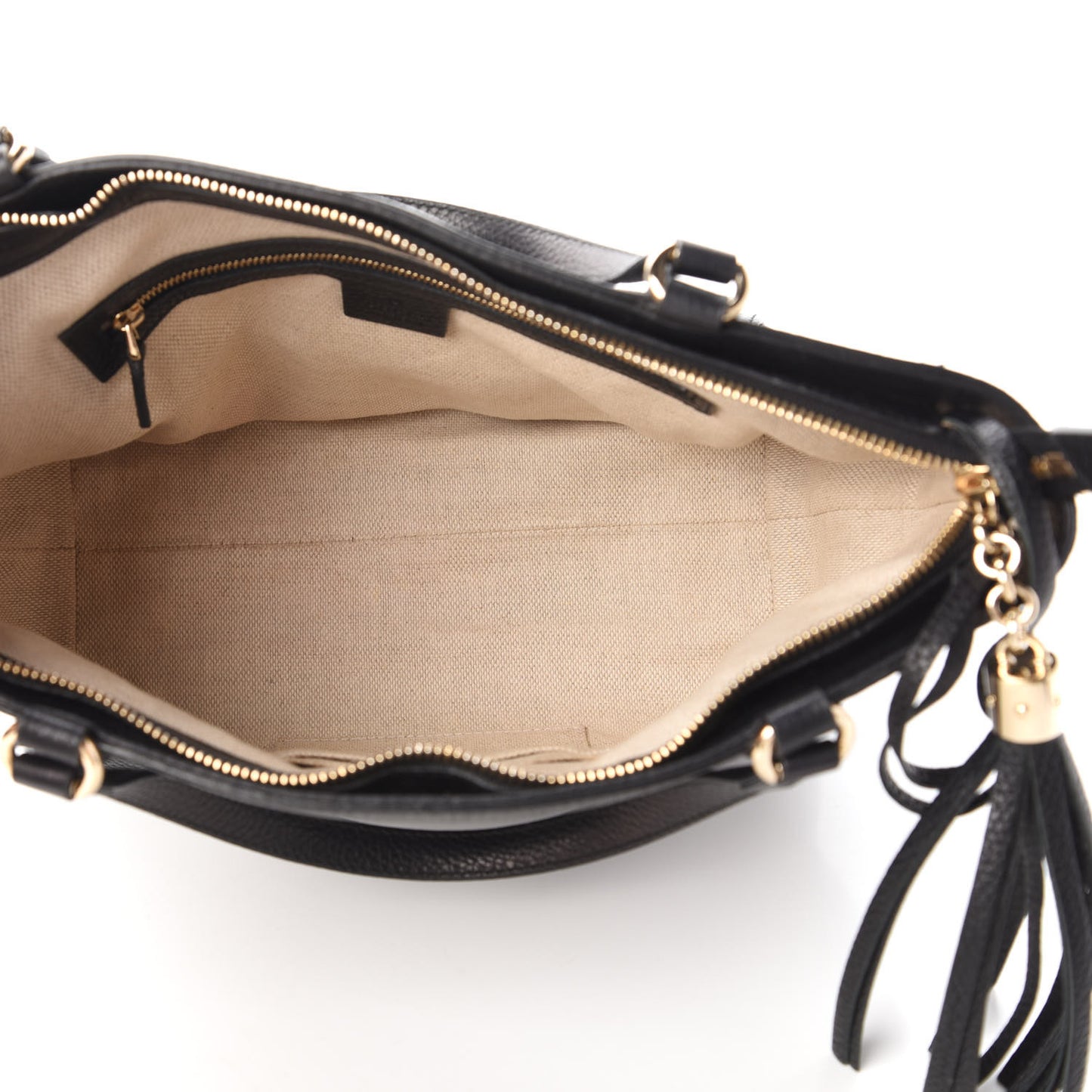 Pebbled Calfskin Small Soho Top Handle Bag Black