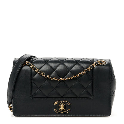Chanel Sheepskin Quilted Medium Vintage Mademoiselle Flap Black 1 of 11