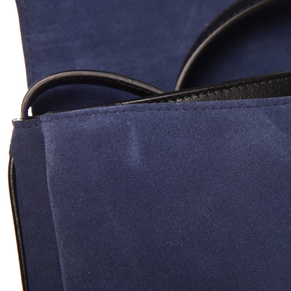 Gucci Suede Medium Arli Flap Shoulder Bag Blue Ink Black 10 of 10