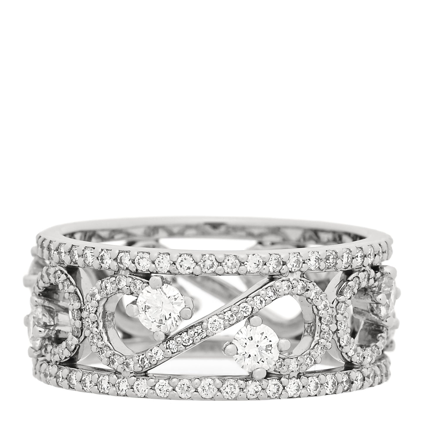 Platinum Diamond Enchant Scroll Ring 57 8