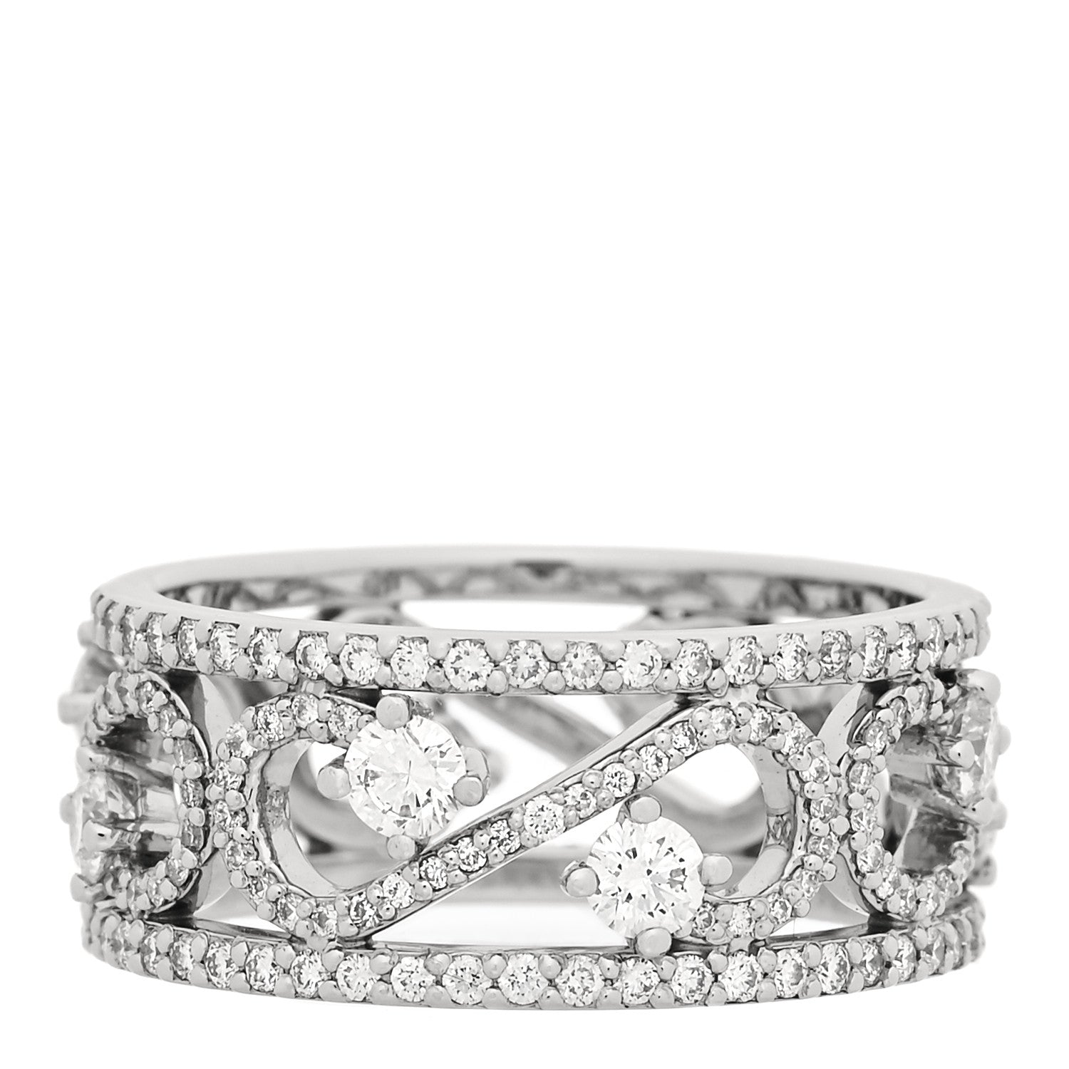 Tiffany Platinum Diamond Enchant Scroll Ring 57 8 1 of 5
