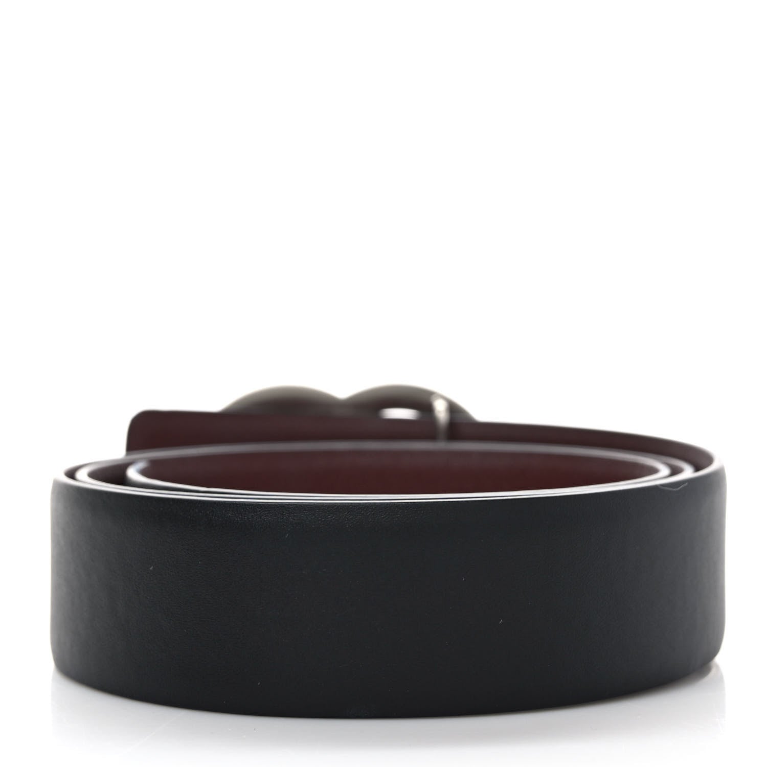 Chanel Calfskin CC Reversible Belt 75 30 Black Burgundy 2 of 4