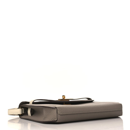 Hermes Togo Horseshoe Kelly Depeches 25 Pouch Etain Nata 4 of 9
