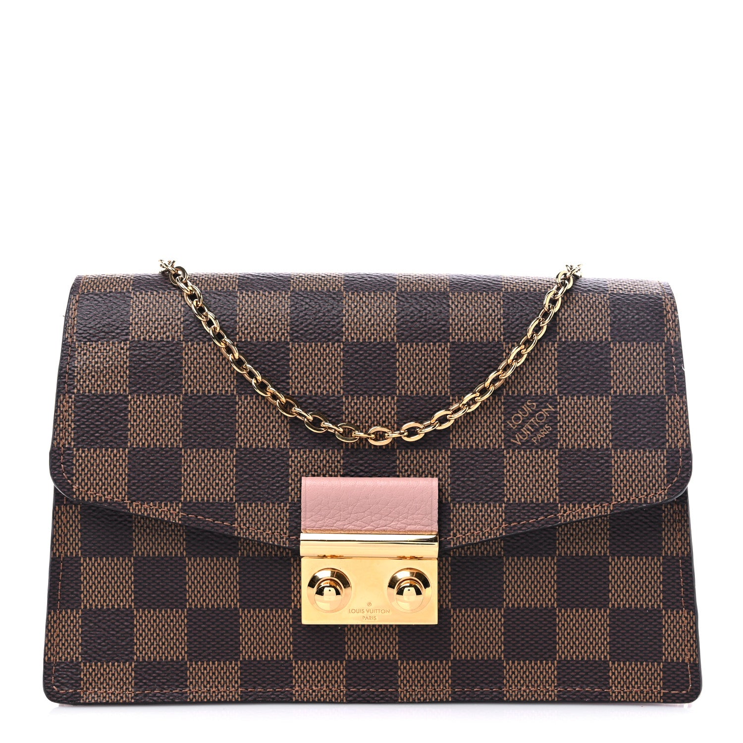 Louis Vuitton Damier Ebene Croisette Chain Wallet Magnolia 1 of 10