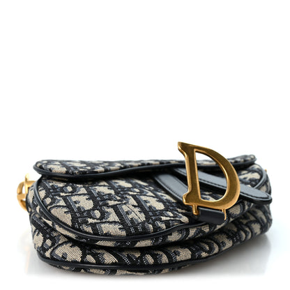 Christian Dior Oblique Mini Saddle Bag With Strap Blue 4 of 10