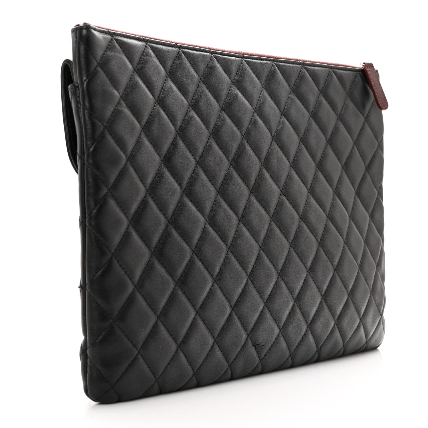 Chanel Lambskin Quilted Large Flap Cosmetic Case Black 3 of 20