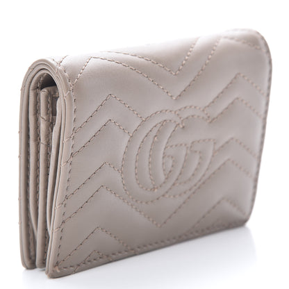 Gucci Calfskin Matelasse GG Marmont Card Case Wallet Porcelain Rose 3 of 10