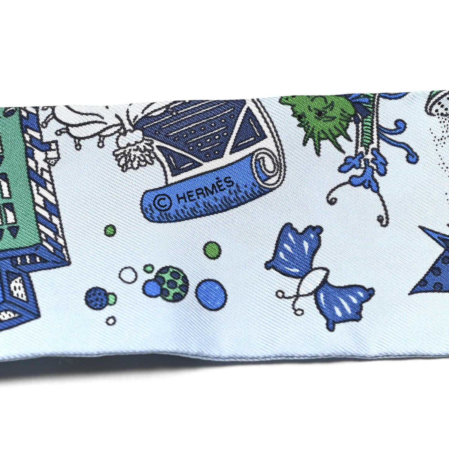 Silk La Folle Parade Twilly Bleu Ciel Vert Cobalt