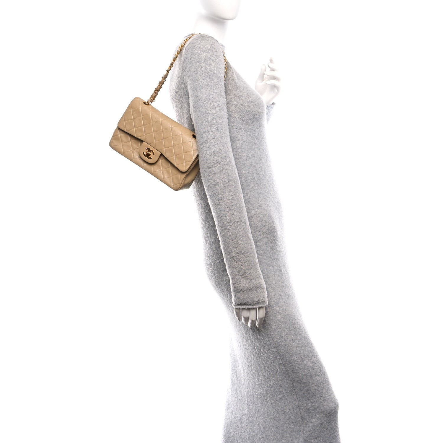 Chanel Lambskin Quilted Small Double Flap Beige 2 of 12